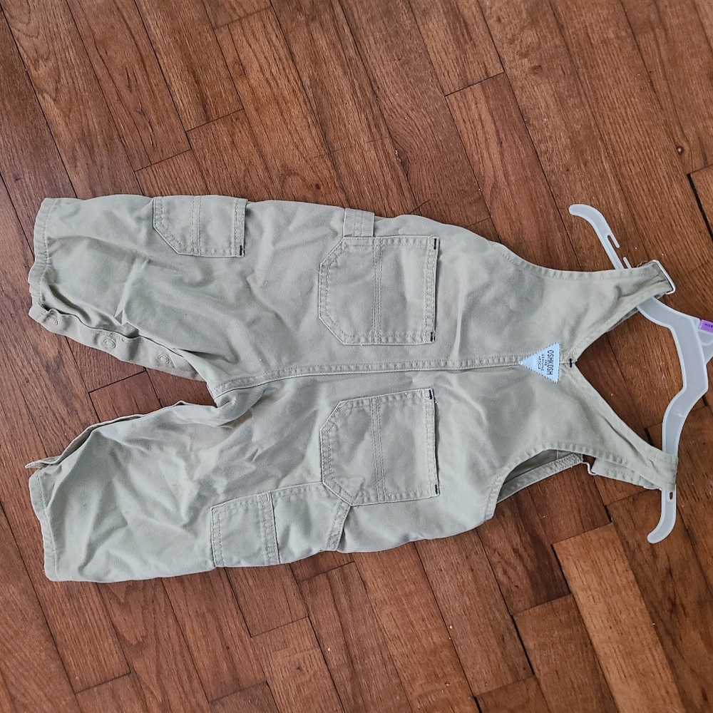 Vintage Y2K Overalls‎ baby nwot OSHKOSH TAN OVERALLS BABY 12 months - Picture 7 of 10